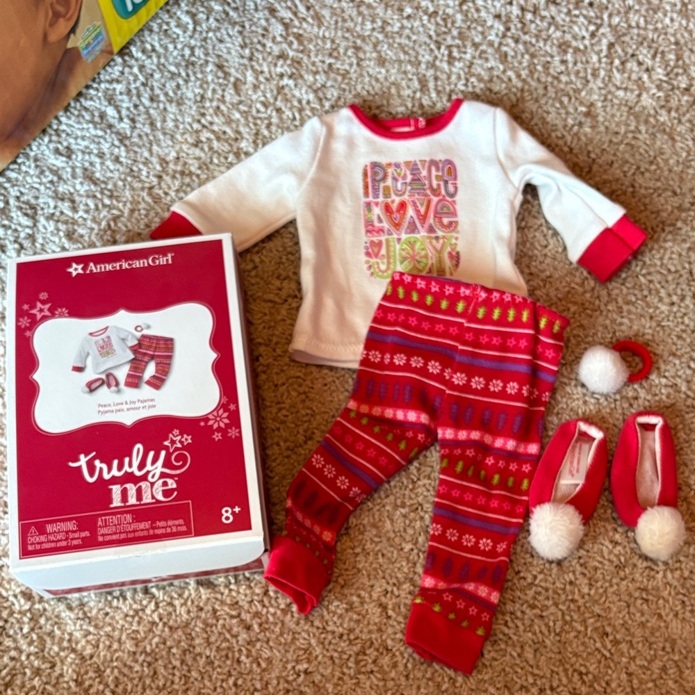 American Girl Festive Red and White Doll Outfit
